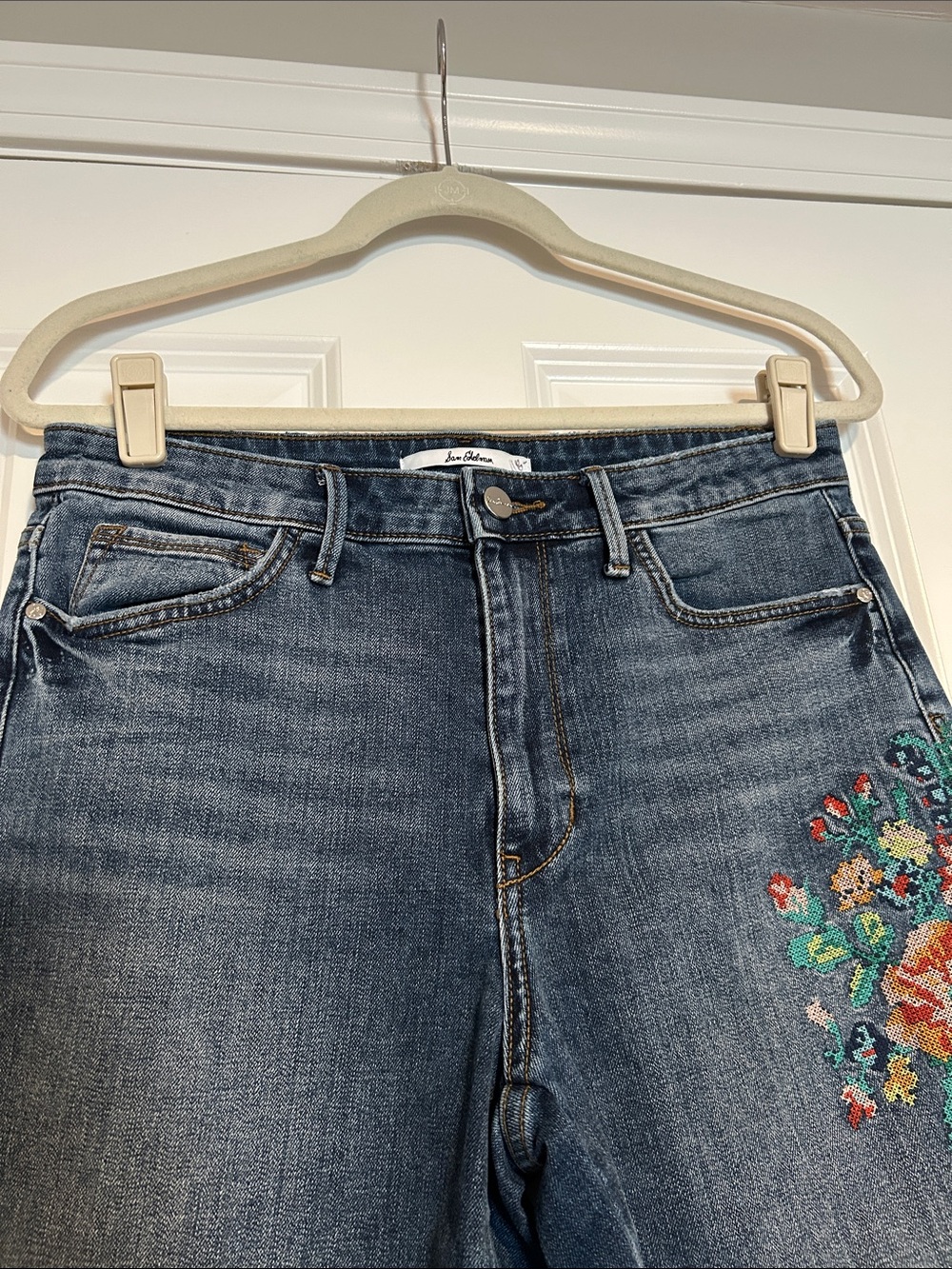 Embroidered Sam Edelman The Mary High-Rise Strait Crop Jean Women’s Size 30 - Picture 3 of 6